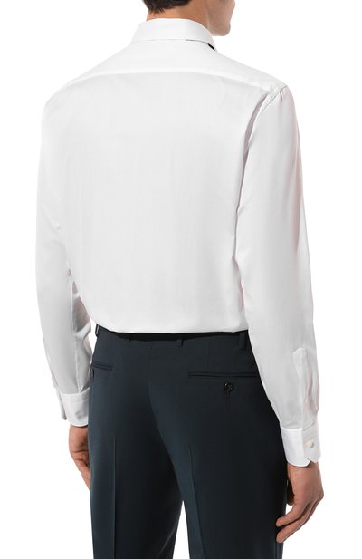 Хлопковая сорочка ZEGNA белого цвета по цене 43900 руб., арт. 704001A7/9MS0JI, фото 5 Хлопковая сорочка ZEGNA, арт. 704001A7/9MS0JI, фото 5
