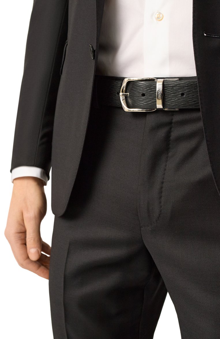 Мужской двусторонний ремень ZEGNA черного цвета, арт. B005PZ/LH0AP | Фото 2 (Нос: Не проставлено; Материал: Натуральная кожа; Случай: Формальный)
