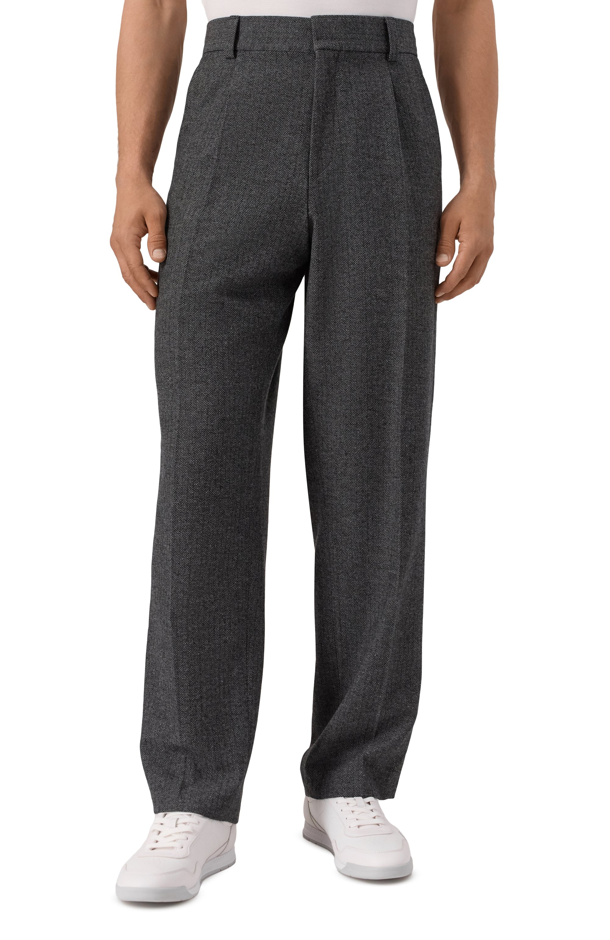 Брюки из шерсти и хлопка HUGO, арт. 50544668, фото 3