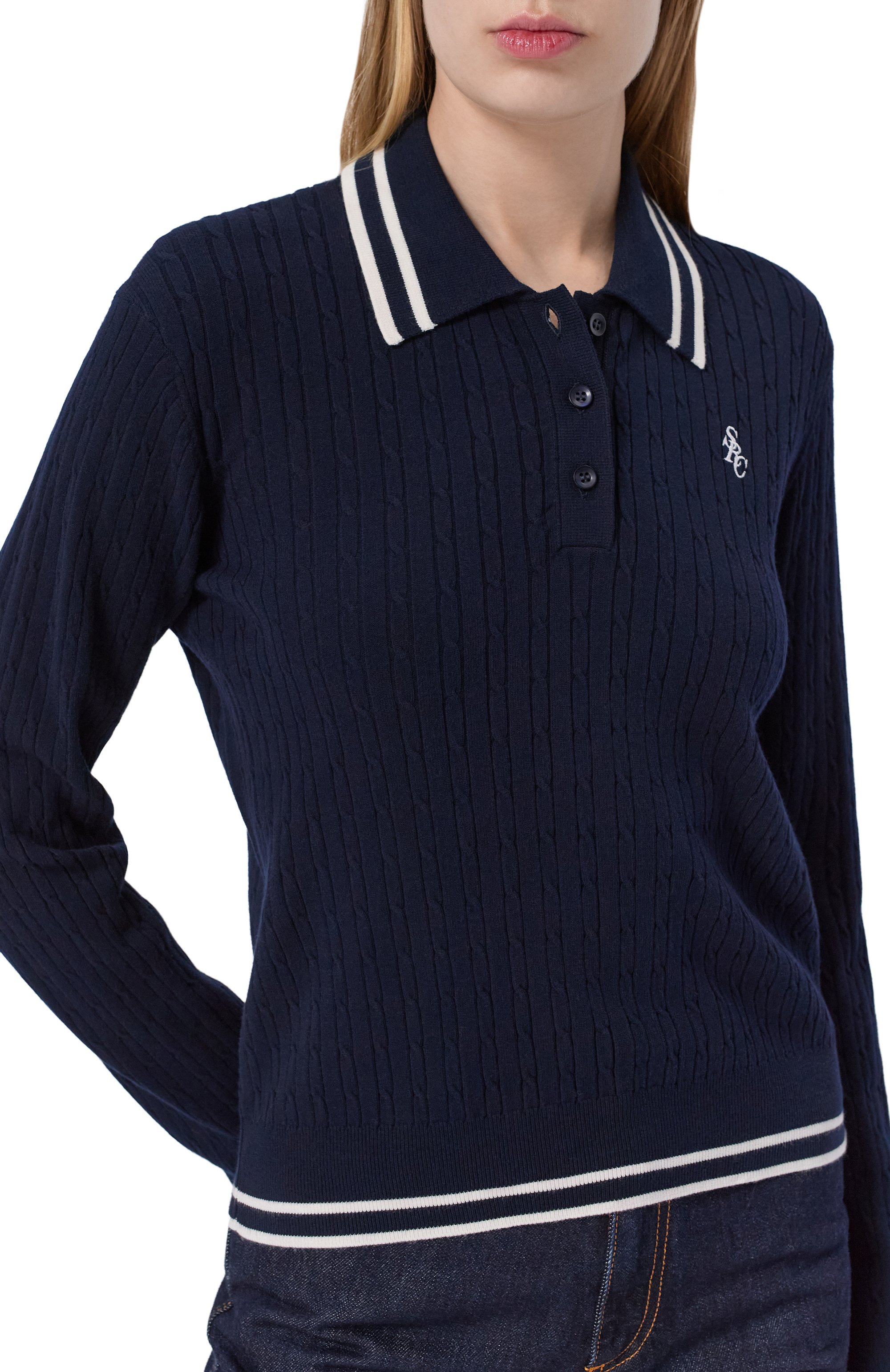 Поло из вискозы SPORTY AND RICH, арт. ST03761302BL124, фото 5