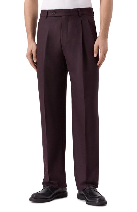 Брюки из шерсти и шелка 12 STOREEZ 133584 Коричневый  133584 Фото 3