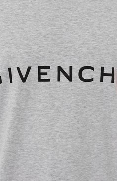 Мужская хлопковая футболка GIVENCHY светло-серого цвета, арт. BM716G/3YAC | Фото 5 (Материал сплава: Проставлено; Драгоценные камни: Проставлено; Длина (для топов): Стандартные; Материал внешний: Хлопок; Рукава: Короткие; Стили: Кэжуэл; Принт: С принтом; Кросс-КТ: Джерси; Мужское Кросс-КТ: Футболка-одежда)