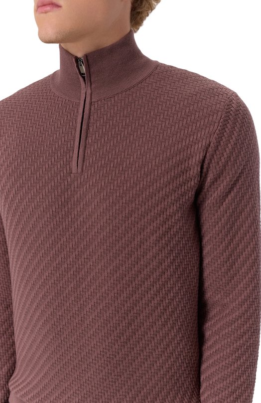 Джемпер из хлопка и шелка Brioni UMS70L/PAK22 Коричневый  UMS70L/PAK22 Фото 5
