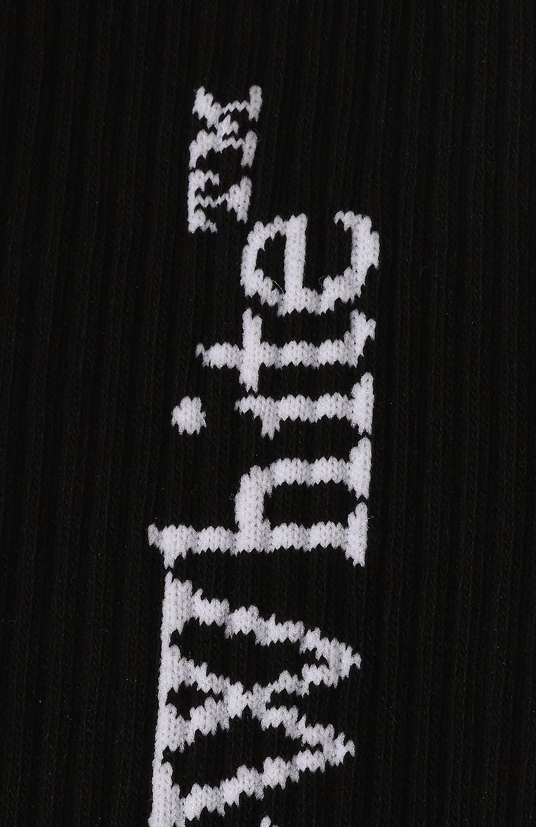 Мужские хлопковые носки OFF-WHITE черного цвета, арт. 0MRA085F23KNI001 | Фото 2 (Материал внеш�ний: Хлопок; Материал сплава: Проставлено; Нос: Не проставлено; Кросс-КТ: бельё)