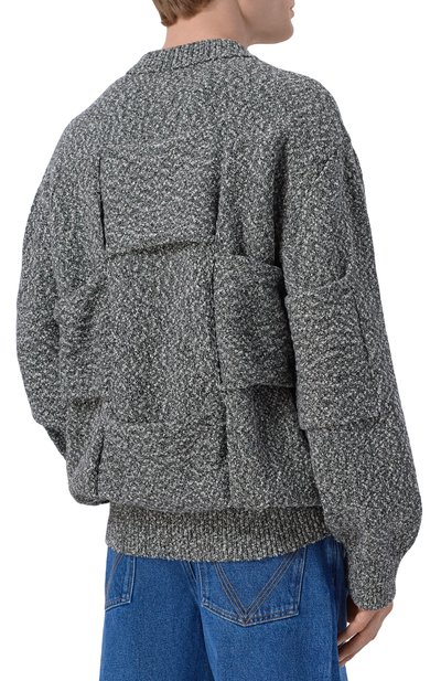 Хлопковый свитер BOTTEGA VENETA темно-серого цвета по цене 247000 руб., арт. 862420/V67U0, фото 4 Хлопковый свитер BOTTEGA VENETA, арт. 862420/V67U0, фото 4
