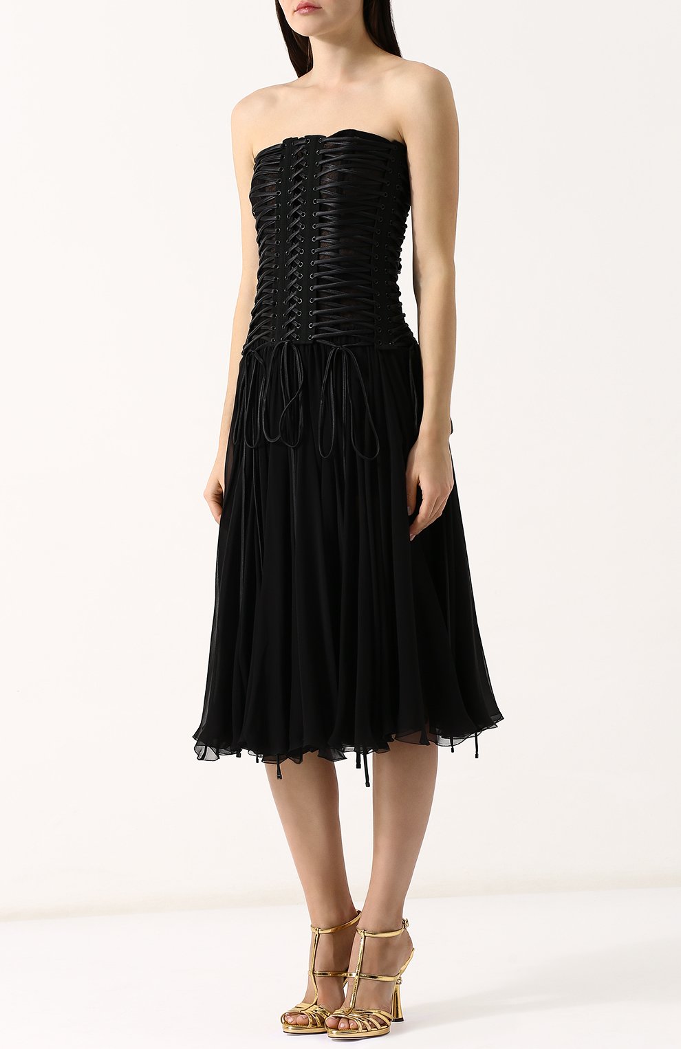 Однотонное платье-бюстье со шнуровкой DOLCE & GABBANA, арт. F68Y2T/FU1AT, фото 3