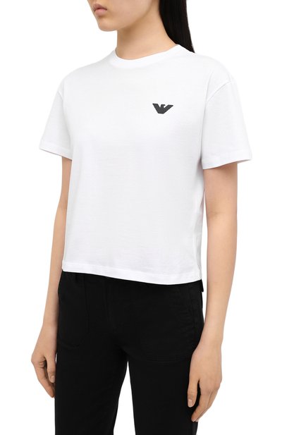 Хлопковая футболка EMPORIO ARMANI белого цвета по цене 13650 руб., арт. 3K2T7X/2J53Z, фото 3 Хлопковая футболка EMPORIO ARMANI, арт. 3K2T7X/2J53Z, фото 3