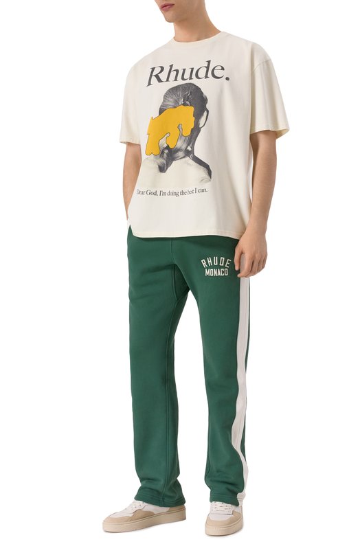 Хлопковая футболка Rhude RHSS25TT08012 Кремовый  RHSS25TT08012 Фото 2