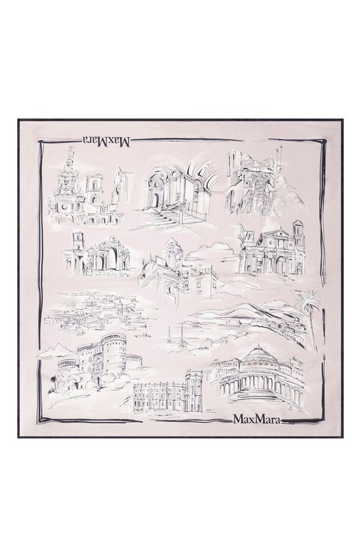 Шелковый платок Max Mara MXACARRE90W2 Кремовый  MXACARRE90W2 Фото 4