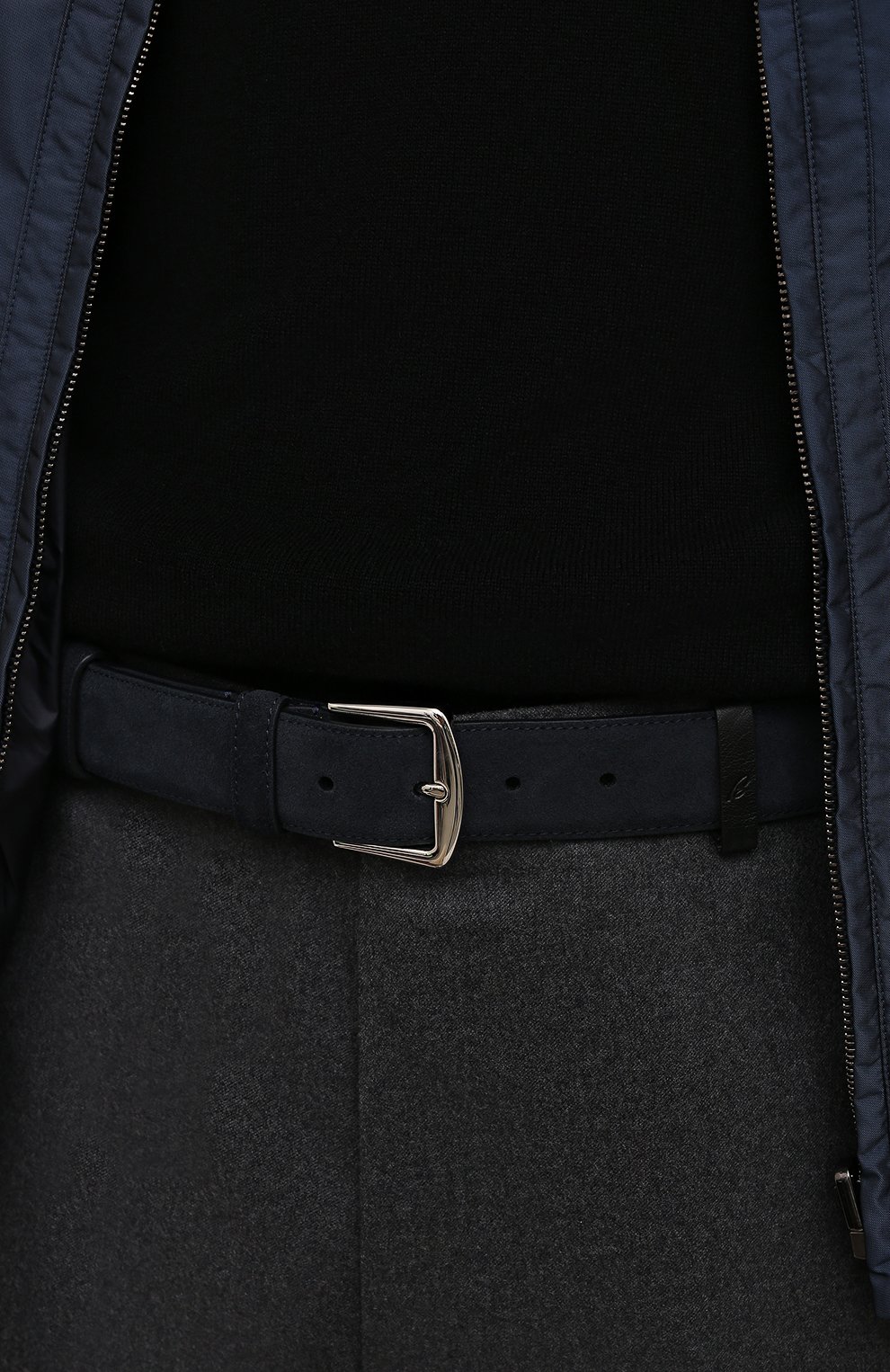 Замшевый ремень LORO PIANA темно-синего цвета по цене 49650 руб., арт. FAA1544, фото 2 Замшевый ремень LORO PIANA, арт. FAA1544, фото 2