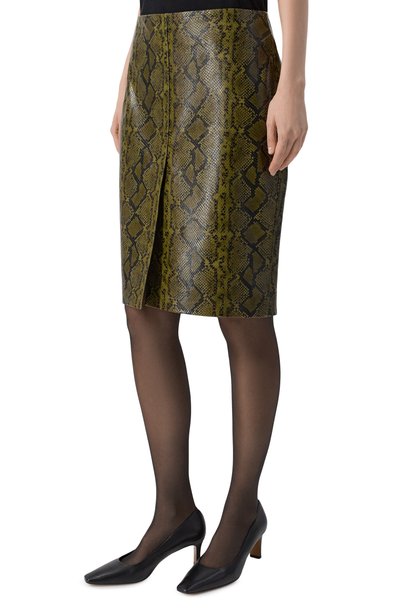 Кожаная юбка 12 STOREEZ хаки цвета по цене 89000 руб., арт. 138506, фото 3 Кожаная юбка 12 STOREEZ, арт. 138506, фото 3