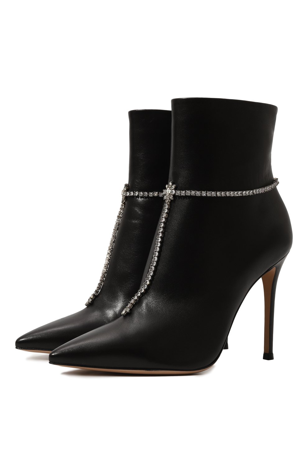 Кожаные ботильоны GIANVITO ROSSI черного цвета по цене 165500 руб., арт. G73136.15RIC.NAPNER0, фото 1 Кожаные ботильоны GIANVITO ROSSI, арт. G73136.15RIC.NAPNER0, фото 1