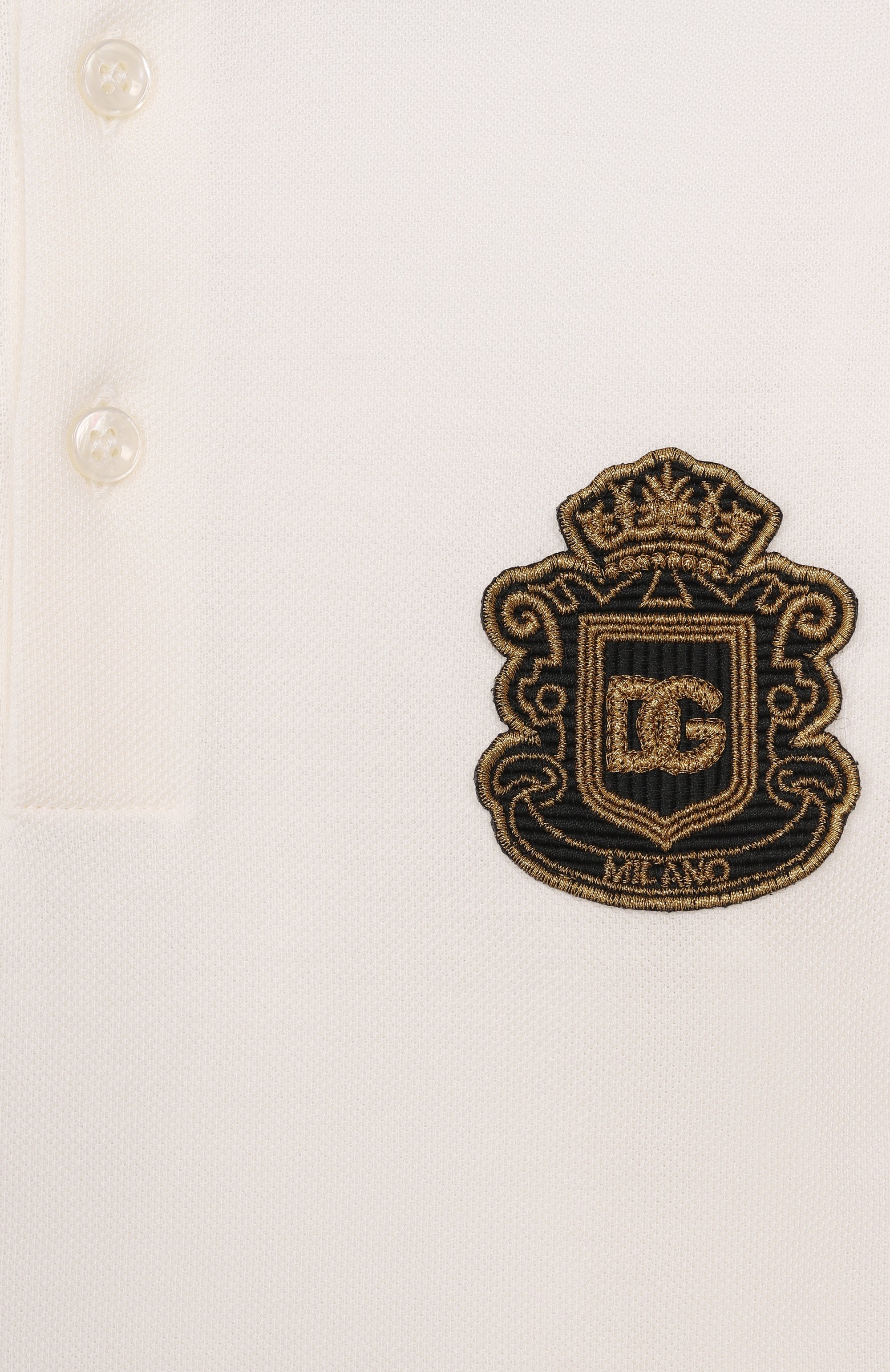 Хлопковое поло DOLCE & GABBANA кремового цвета по цене 27250 руб., арт. L4JT8V/G7P1Q, фото 3 Хлопковое поло DOLCE & GABBANA, арт. L4JT8V/G7P1Q, фото 3