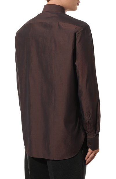 Хлопковая рубашка STEFANO RICCI темно-коричневого цвета по цене 95050 руб., арт. MC000540/R122B, фото 4 Хлопковая рубашка STEFANO RICCI, арт. MC000540/R122B, фото 4