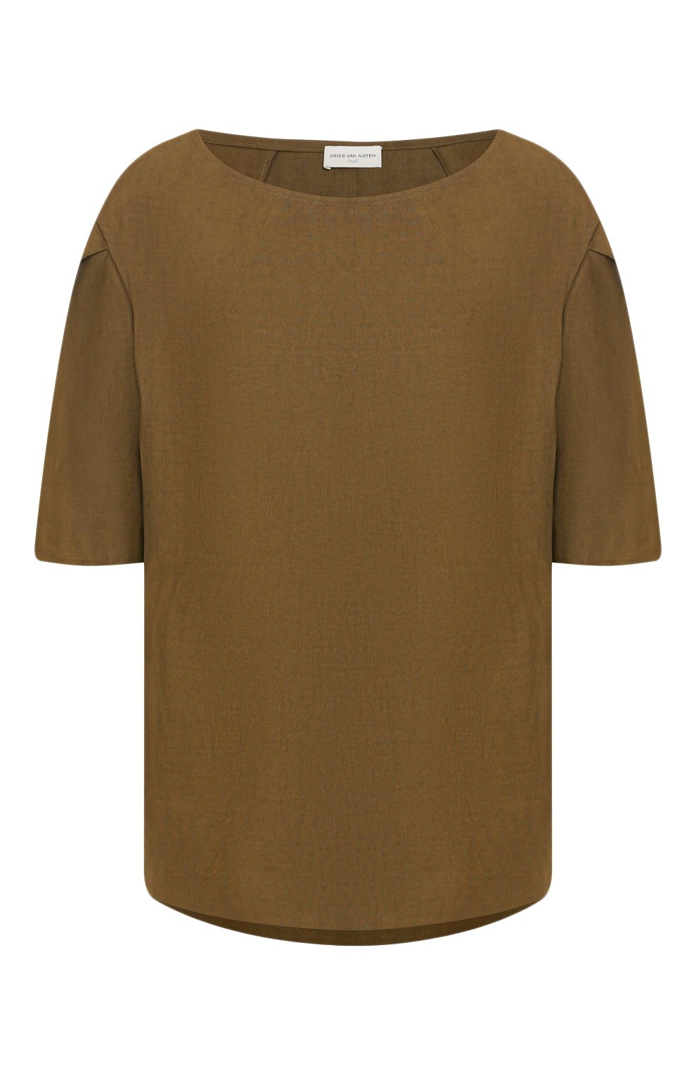 Топ из смеси льна и хлопка DRIES VAN NOTEN хаки цвета по цене 44350 руб., арт. 201-30786-9352, фото 1 Топ из смеси льна и хлопка DRIES VAN NOTEN, арт. 201-30786-9352, фото 1