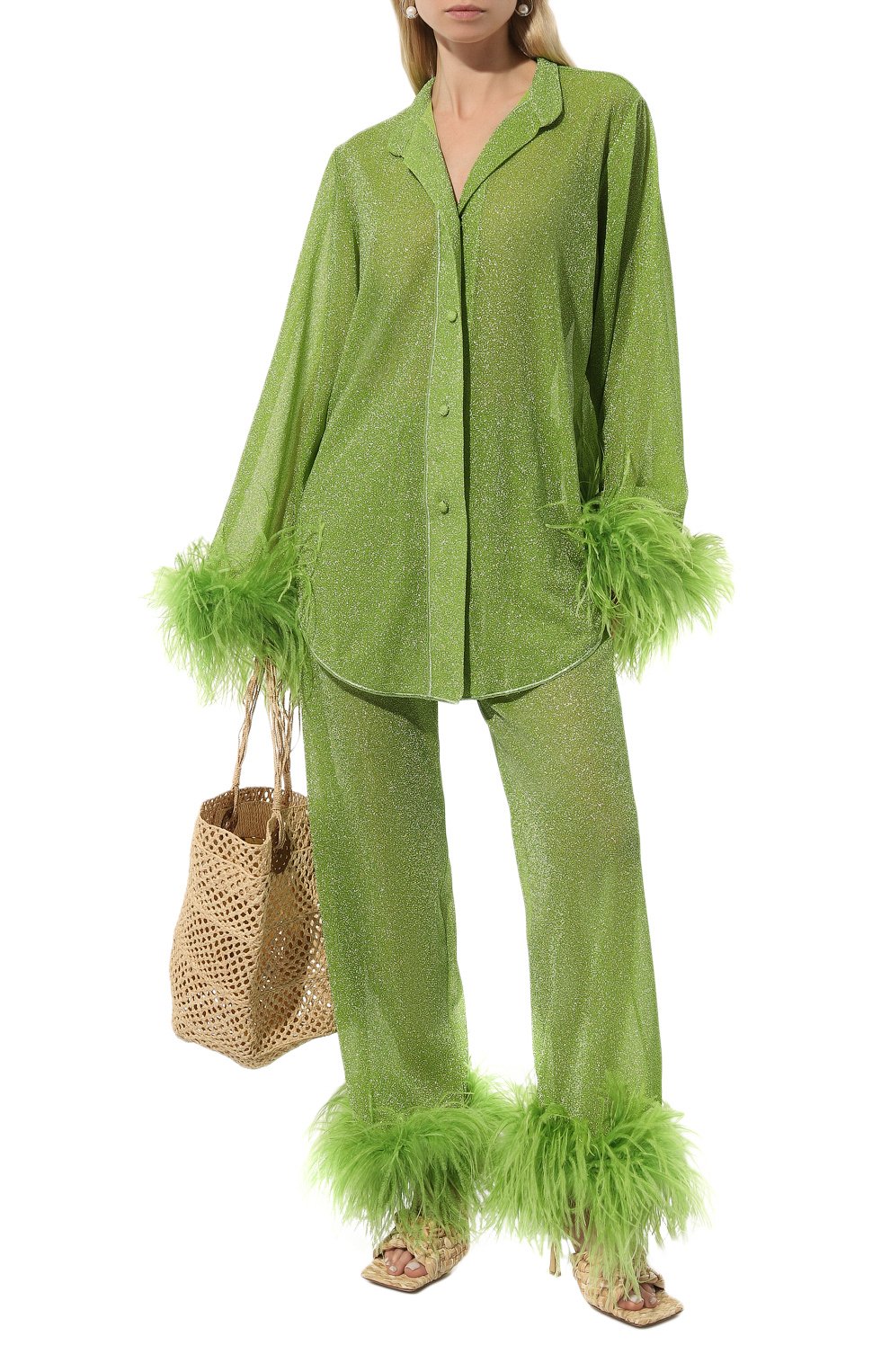 Брюки с отделкой перьями OSEREE, арт. LPF235, фото 2