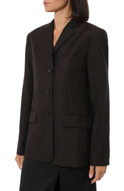 Шерстяной жакет LESYANEBO коричневого цвета по цене 58000 руб., арт. SS23/H-796/Tr, фото 3 Шерстяной жакет LESYANEBO, арт. SS23/H-796/Tr, фото 3