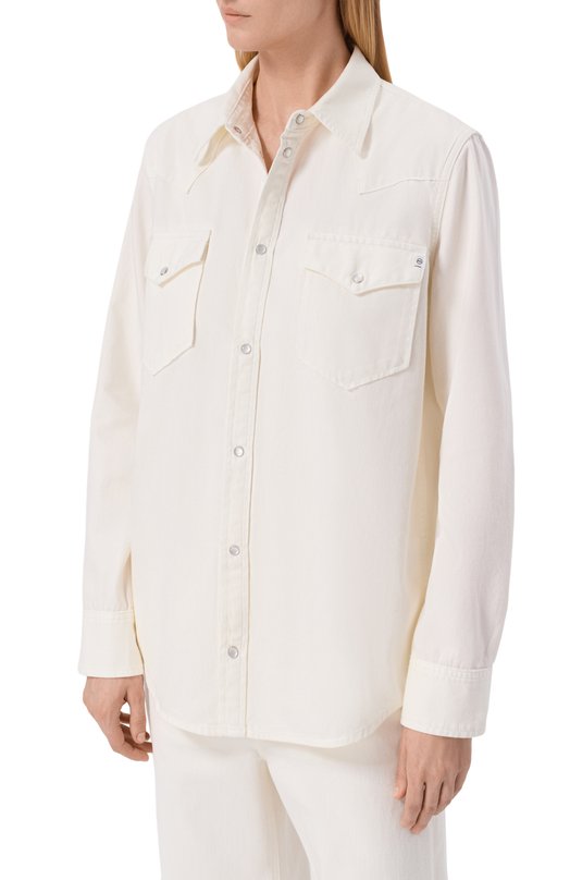Джинсовая рубашка Nioki AG Adriano Goldschmied W0214-109/NI0KI-SHRUNKEN WESTERN SHIRT Кремовый  W0214-109/NI0KI-SHRUNKEN WESTERN SHIRT Фото 3