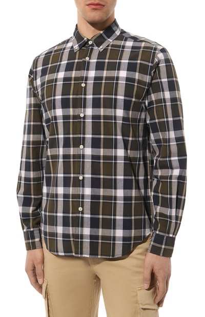 Хлопковая рубашка WOOLRICH темно-зеленого цвета по цене 17750 руб., арт. CFW0SI0100MRUT3344, фото 3 Хлопковая рубашка WOOLRICH, арт. CFW0SI0100MRUT3344, фото 3