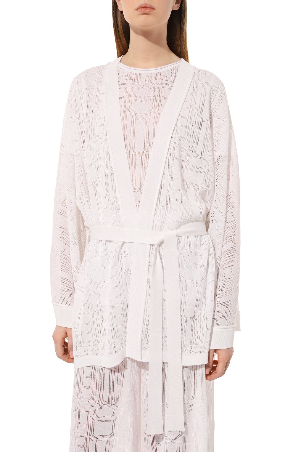 Кардиган из вискозы FREEAGE белого цвета по цене 54000 руб., арт. S23.CR041.7000.100, фото 3 Кардиган из вискозы FREEAGE, арт. S23.CR041.7000.100, фото 3