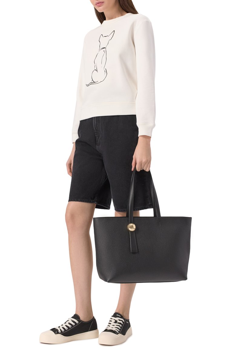 Женская сумка-тоут sfera large FURLA черного цвета, арт. WB01353/HSF000 | Фото 7 (Размер: large; Материал: Натуральная кожа)