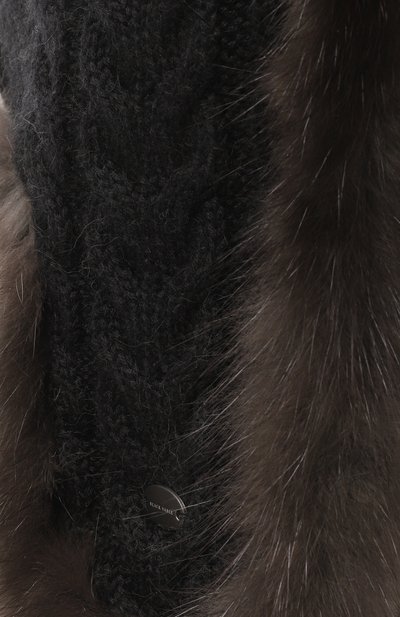Кашемировая шапка-ушанка с мехом соболя BLACK SABLE, арт. BS-FHK-EB, фото 3