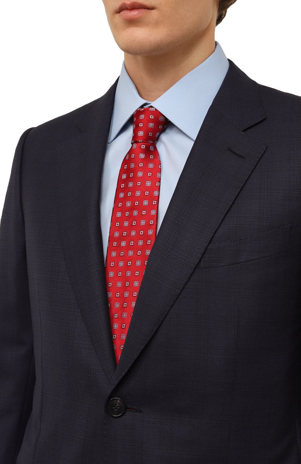 Шелковый галстук LANVIN красного цвета по цене 15400 руб., арт. 3056/TIE, фото 2 Шелковый галстук LANVIN, арт. 3056/TIE, фото 2