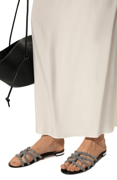 Кожаные шлепанцы moondust AQUAZZURA, арт. MDTFLAA0-NAP-000, фото 3