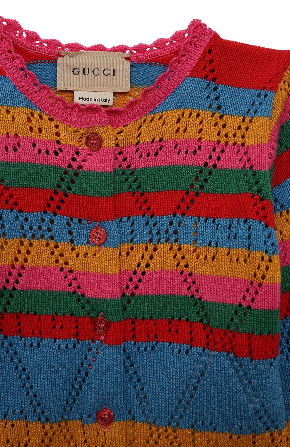 Хлопковый кардиган GUCCI, арт. 677012/XKB7F/9-12M, фото 3