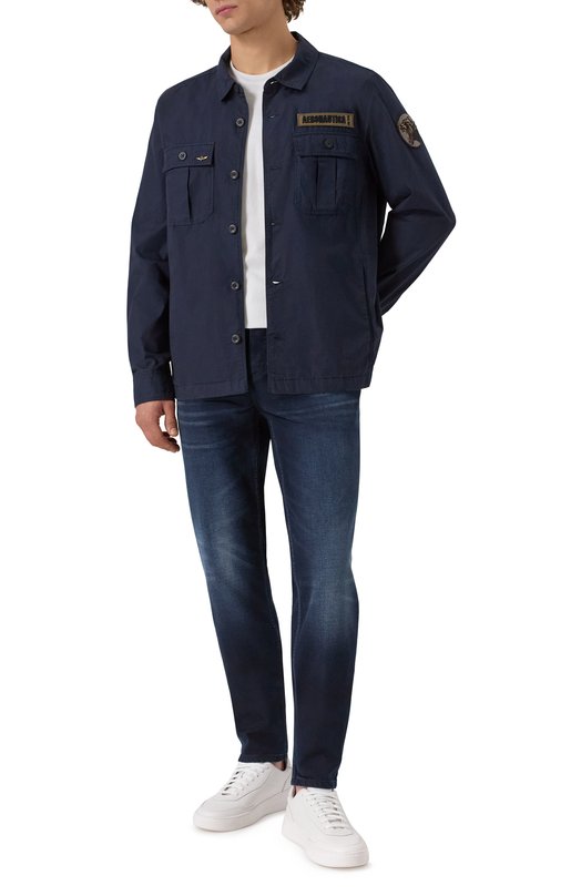 Хлопковая куртка-рубашка Aeronautica Militare 251AC032CT3505 Синий  251AC032CT3505 Фото 2