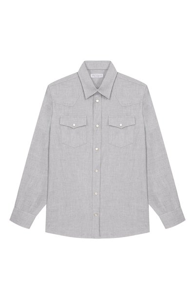 Рубашка из хлопка и лиоцелла BRUNELLO CUCINELLI, арт. BY637C360C