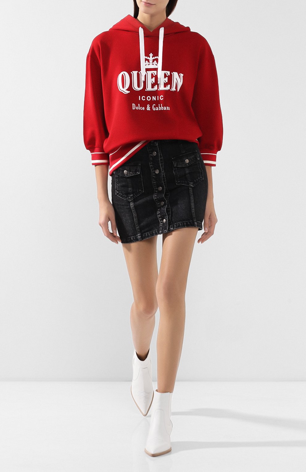 Хлопковое худи DOLCE & GABBANA красного цвета по цене 77850 руб., арт. F9A53T/G7TAT, фото 2 Хлопковое худи DOLCE & GABBANA, арт. F9A53T/G7TAT, фото 2
