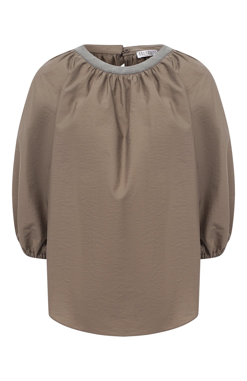 Хлопковый топ BRUNELLO CUCINELLI хаки цвета по цене 125000 руб., арт. M0F79FC400, фото 1 Хлопковый топ BRUNELLO CUCINELLI, арт. M0F79FC400, фото 1