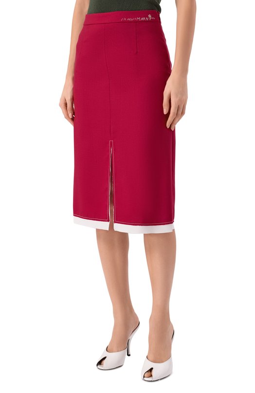 Шерстяная юбка Marni G0MA0810QS/UTW839 Красный  G0MA0810QS/UTW839 Фото 3