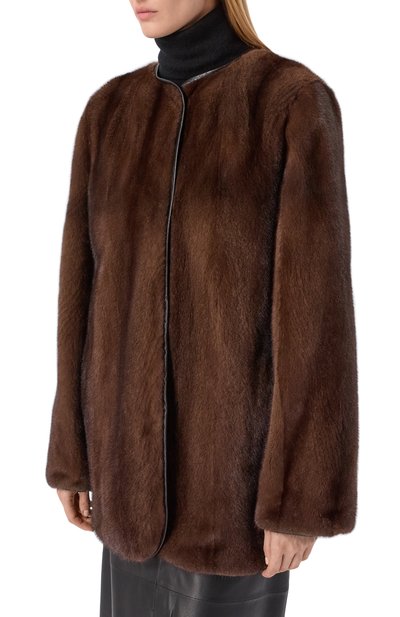 Шуба из норки GIULIA GURMAN коричневого цвета по цене 890040 руб., арт. 221DB40, фото 3 Шуба из норки GIULIA GURMAN, арт. 221DB40, фото 3