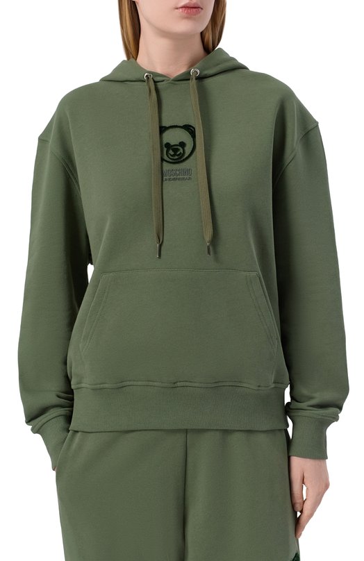 Хлопковое худи Moschino A1708/4418 Зелёный  A1708/4418 Фото 3