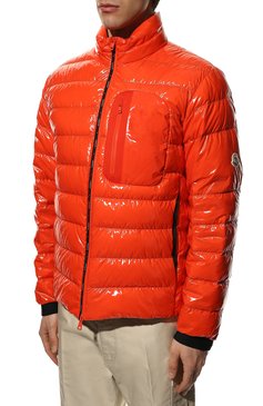 Мужская пуховая куртка maewo MONCLER оранжевого цвета, арт. H1-091-1A000-37-595P7 | Фото 3 (Материал утеплителя: Пух и перо; Материал подклада: Синтетический материал; Материал внешний: Синтетический материал; Длина (верхняя одежда): Короткие; Рукава: Длинные; Кросс-КТ: Куртка; Стили: Спорт-шик; Драгоценные камни: Проставлено; Материал сплава: Проставлено; Мужское Кросс-КТ: Куртка-пуховая)