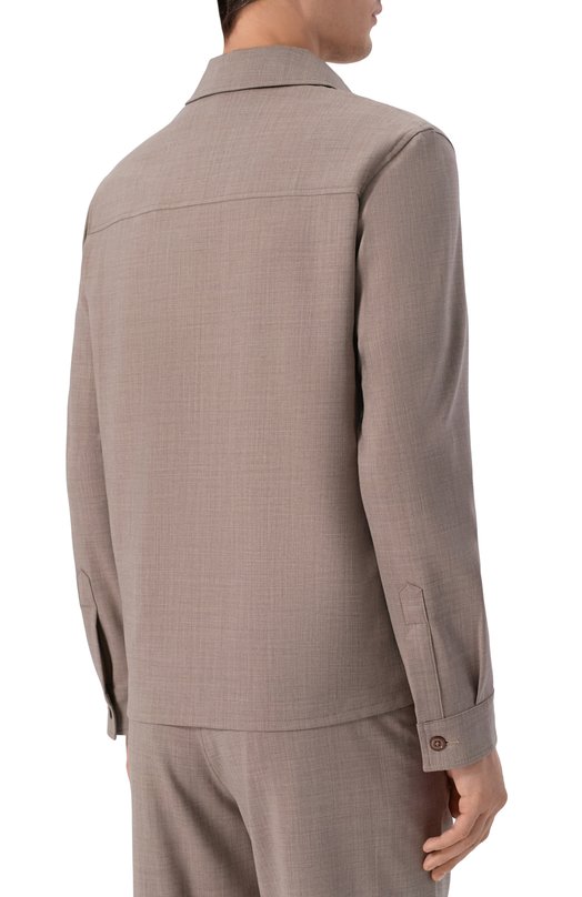 Шерстяная куртка-рубашка Marco Pescarolo URUS/5320 Бежевый  URUS/5320 Фото 4