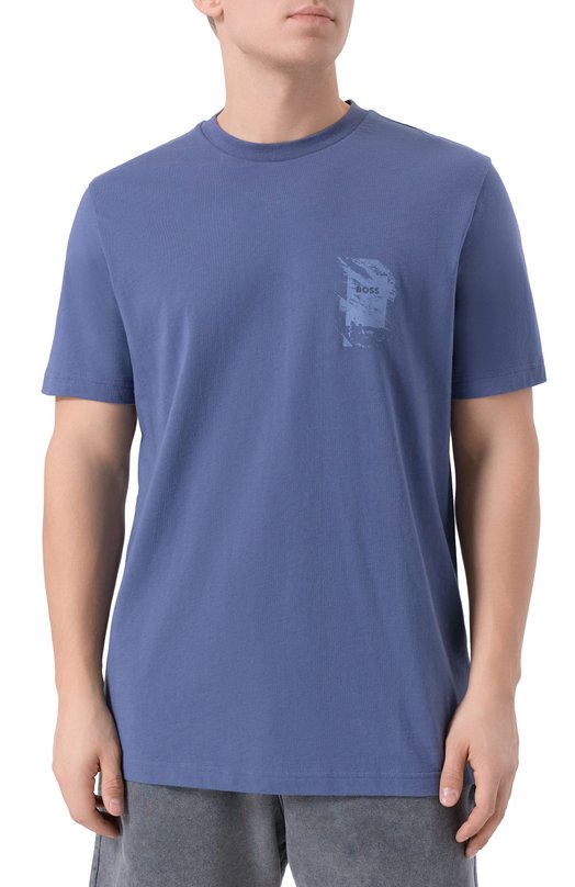 Хлопковая футболка BOSS Orange 50554610 Синий  50554610 Фото 3