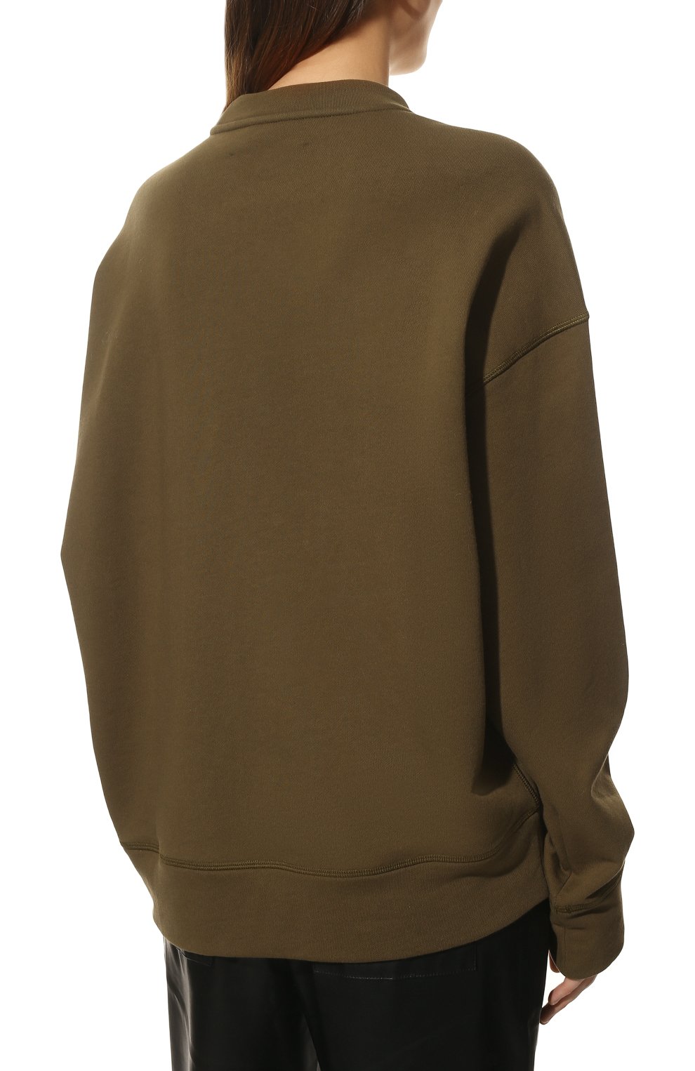 Хлопковый свитшот JIL SANDER хаки цвета по цене 46150 руб., арт. JPPU707516-WU248608, фото 4 Хлопковый свитшот JIL SANDER, арт. JPPU707516-WU248608, фото 4