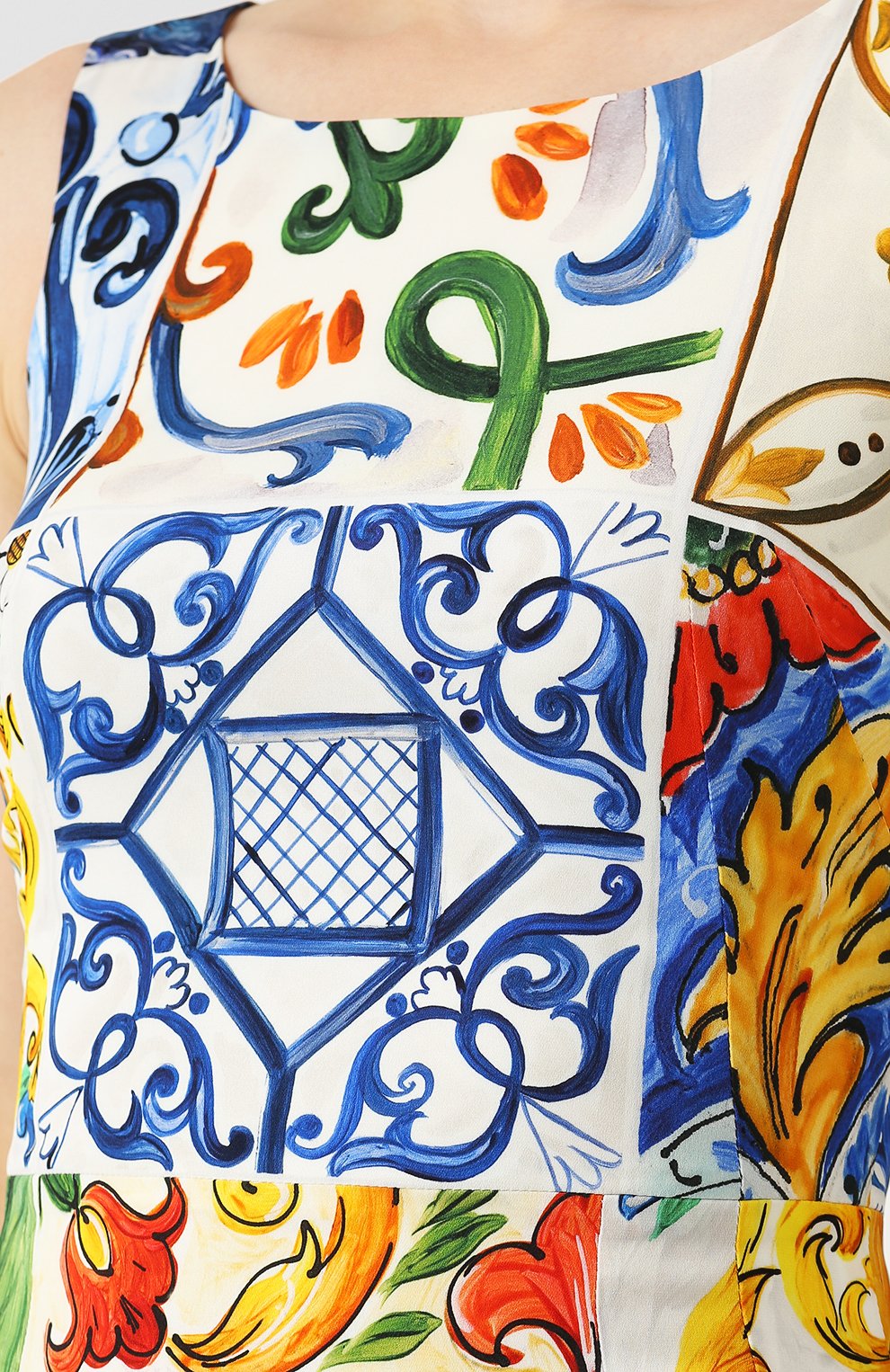 Приталенное шелковое мини-платье с принтом DOLCE & GABBANA, арт. F69T2T/GDJ34, фото 5