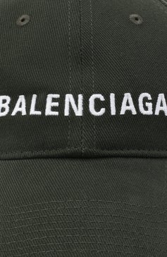 Мужская хлопковая бейсболка BALENCIAGA хаки цвета, арт. 590758/410B2 | Фото 3 (Материал: Текстиль, Хлопок)