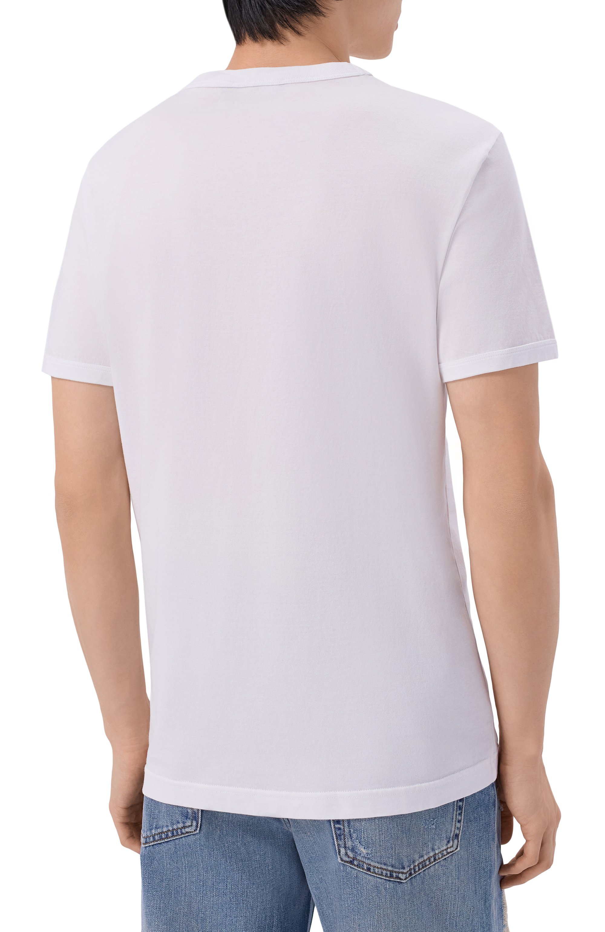 Хлопковая футболка DOLCE & GABBANA белого цвета по цене 65300 руб., арт. G8PV1T/G7Q1Q, фото 4 Хлопковая футболка DOLCE & GABBANA, арт. G8PV1T/G7Q1Q, фото 4