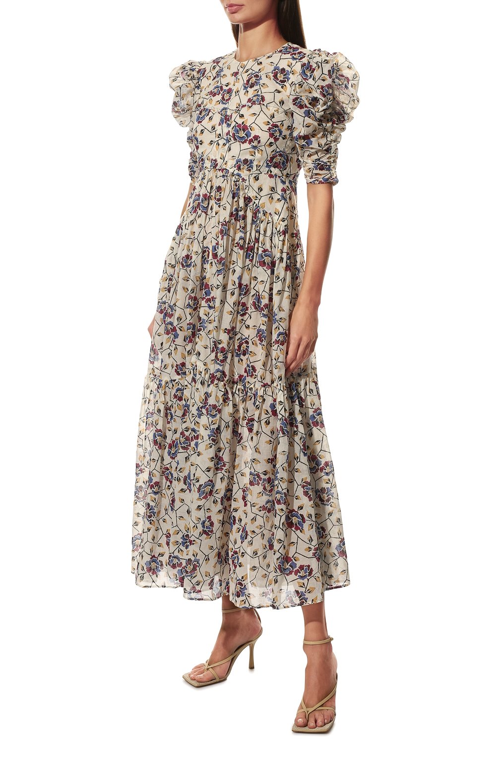 Хлопковое платье ISABEL MARANT ETOILE кремового цвета по цене 57850 руб., арт. R02101-22P032E/SICHELLE, фото 3 Хлопковое платье ISABEL MARANT ETOILE, арт. R02101-22P032E/SICHELLE, фото 3
