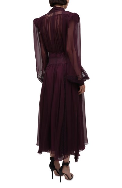 Шелковое платье ZUHAIR MURAD фиолетового цвета по цене 486000 руб., арт. FDR21323/CHSI020, фото 4 Шелковое платье ZUHAIR MURAD, арт. FDR21323/CHSI020, фото 4
