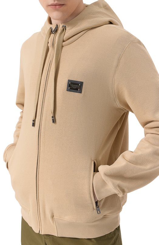 Хлопковая толстовка Dolce & Gabbana G9ABIT/G7F2G Бежевый  G9ABIT/G7F2G Фото 5