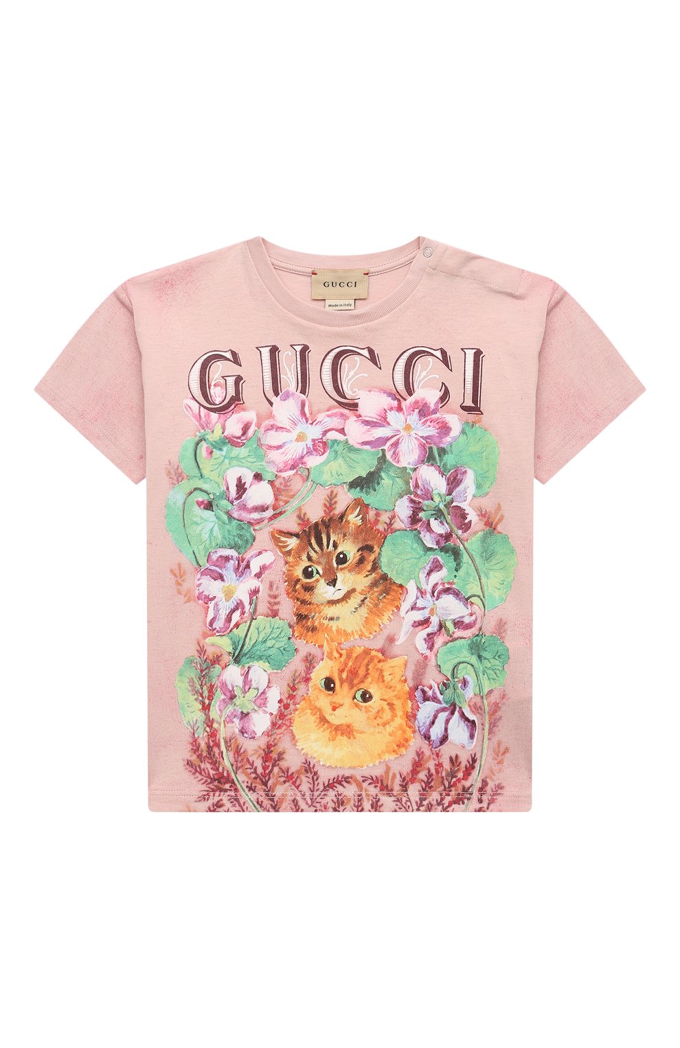 Хлопковая футболка GUCCI, арт. 581019/XJD2K/9-12M, фото 1
