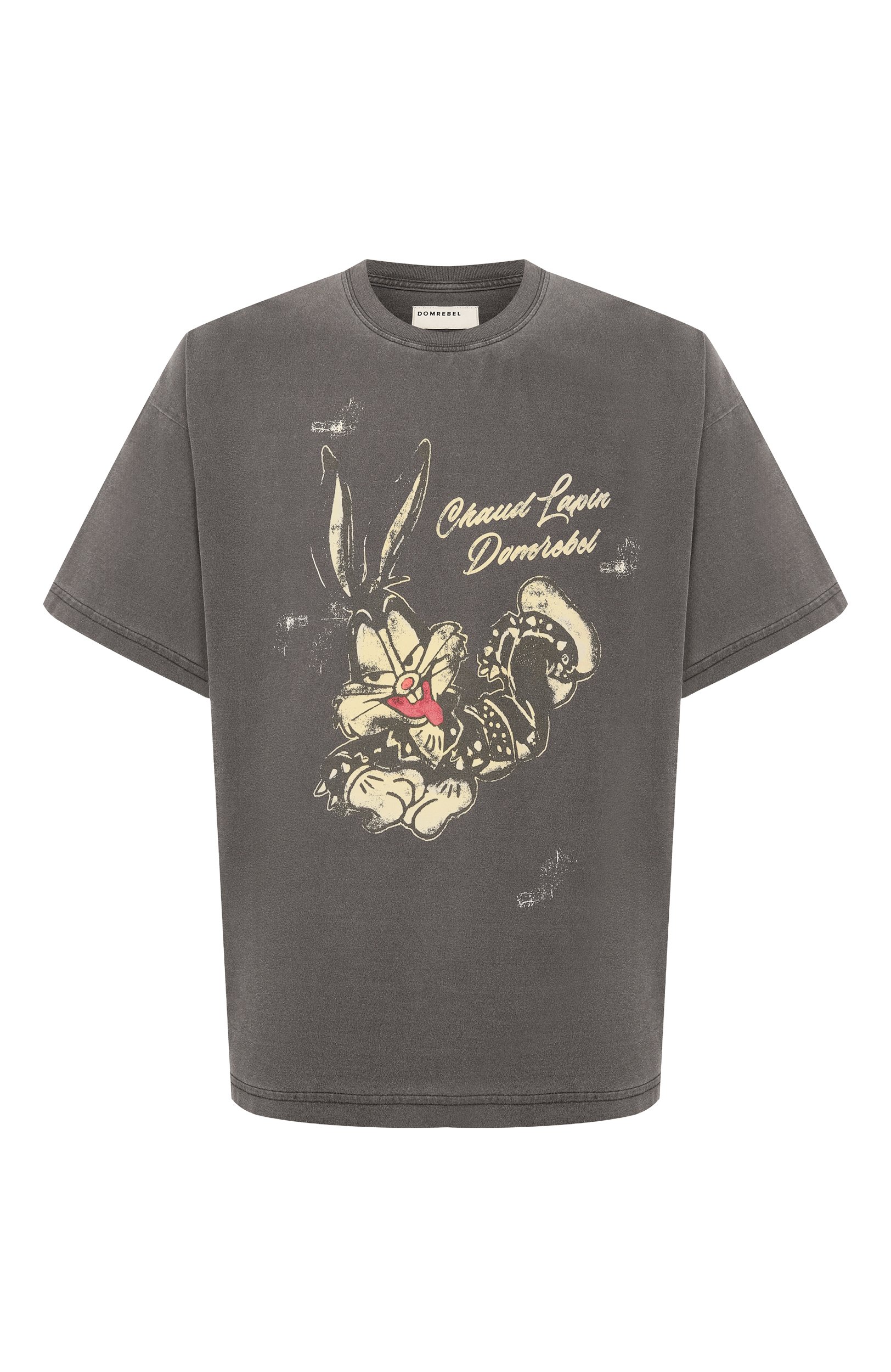 Хлопковая футболка DOMREBEL темно-серого цвета по цене 22100 руб., арт. M CHAUD/T-SHIRT, фото 1 Хлопковая футболка DOMREBEL, арт. M CHAUD/T-SHIRT, фото 1