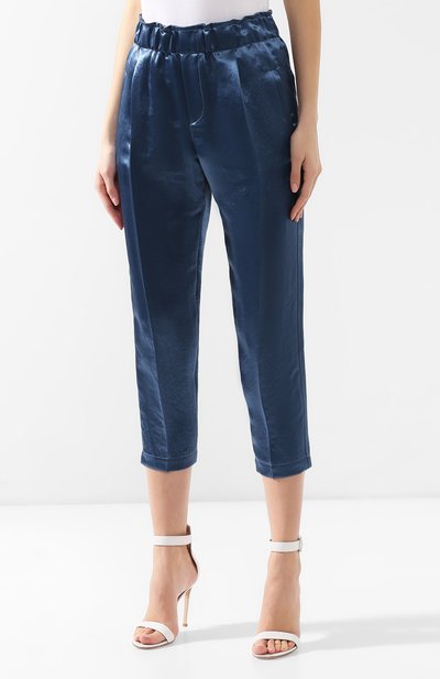 Укороченные брюки BRUNELLO CUCINELLI голубого цвета по цене 112000 руб., арт. MF574P6875, фото 3 Укороченные брюки BRUNELLO CUCINELLI, арт. MF574P6875, фото 3