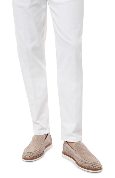 Замшевые лоферы ZILLI светло-бежевого цвета по цене 123000 руб., арт. H0079AM1003VHA001, фото 3 Замшевые лоферы ZILLI, арт. H0079AM1003VHA001, фото 3